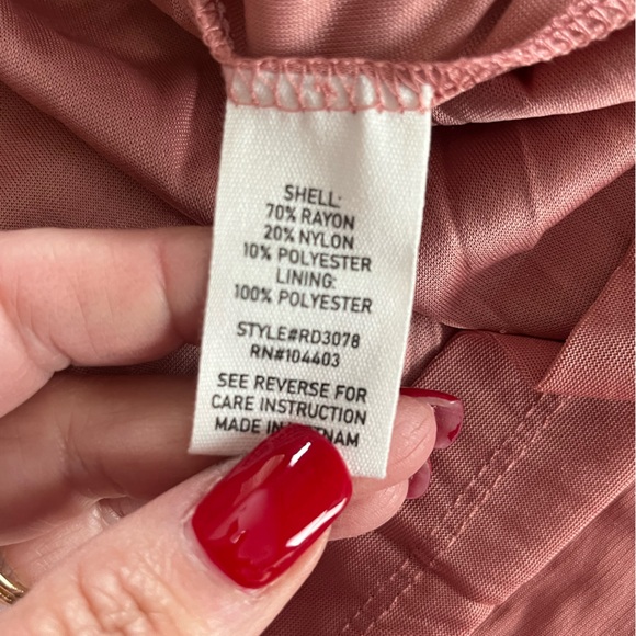 August Sky Dark Blush Puffy Sleeve Stretchy Maxi Dress Women’s size medium - Picture 11 of 15